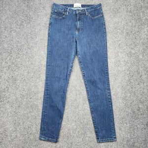 DUER Jeans Womens 28x28 Blue Mid Rise‎ Skinny Leg Denim Pants Style WFAK4118